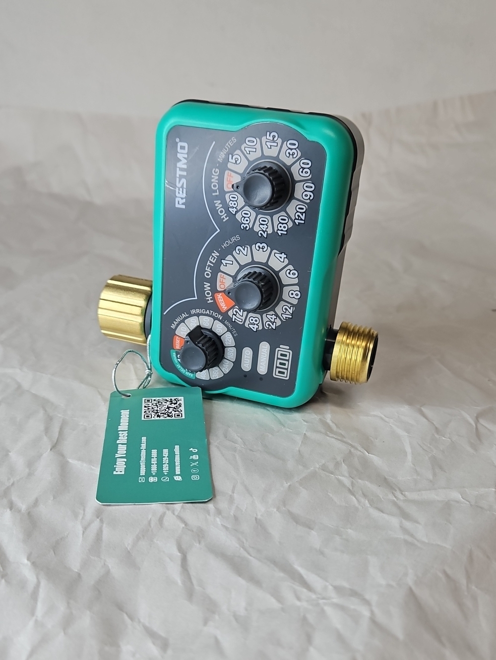 Green Portable Electronic Water Timer - Digital Hose Faucet Controller
